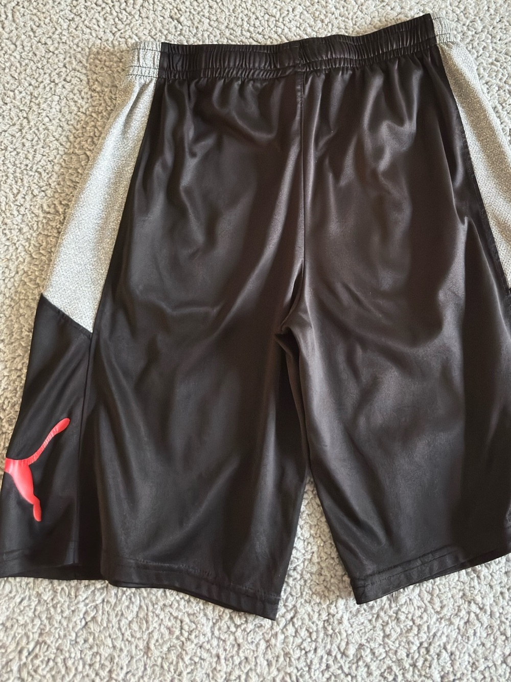 Puma Boys Black Gray Athletic Basketball Shorts Size XL 18-20